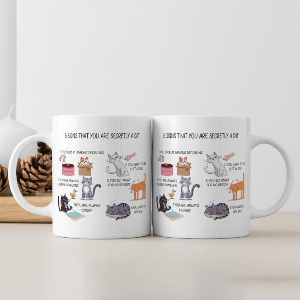 Secretly A Cat Mug, Cat Lover Gift, Cat Mom Gift, Cat Mug, Cat Owner Gift 91
